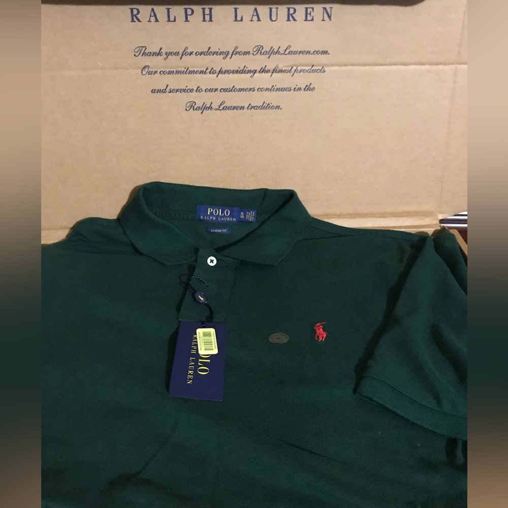 Polo Ralph Lauren Dark Green Classic Fit Polo Shirt Size XL